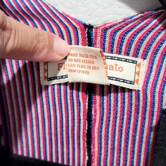 Flying Tomato Colorful Geometric Patterned Poncho Small/Medium - Picture 4 of 5